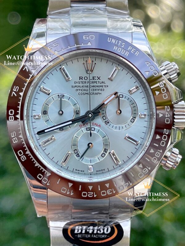 New❗️Rolex Daytona Ice Blue Platinum Baguette Diamond Ref.116506 BT V2 Factory - Image 6
