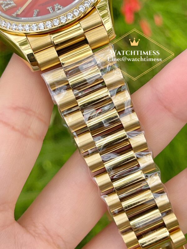 Rolex Day-Date 36mm. Canelian Orange Dial Diamond Dial Yellowgold Ref.128238 RA Factory - Image 9