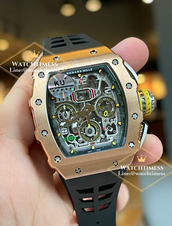 ️Richard Mille RM11-03 Rosegold Black Rubber KU Factory - Image 3