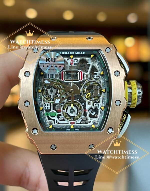 ️Richard Mille RM11-03 Rosegold Black Rubber KU Factory - Image 4