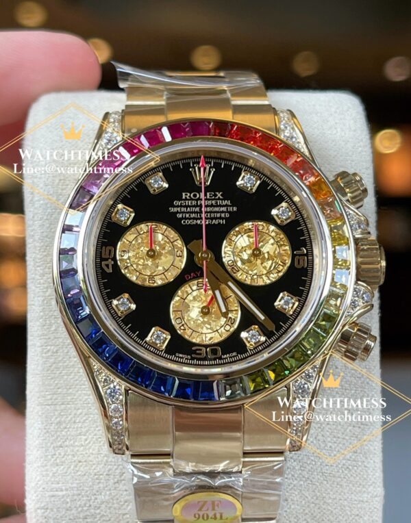 Rolex Daytona Rainbow 40mm. Ref.116598RBOW Yellow Gold SH4130 ZF Factory - Image 3