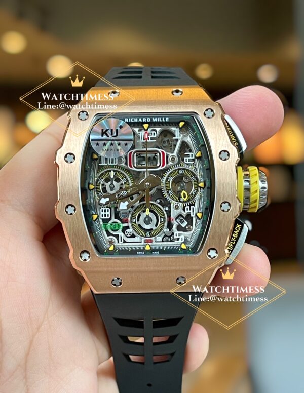 ️Richard Mille RM11-03 Rosegold Black Rubber KU Factory