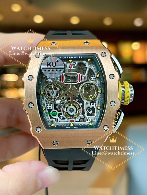 ️Richard Mille RM11-03 Rosegold Black Rubber KU Factory - Image 11