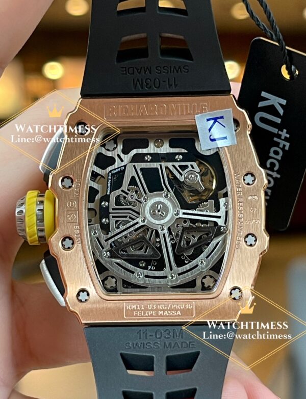 ️Richard Mille RM11-03 Rosegold Black Rubber KU Factory - Image 12