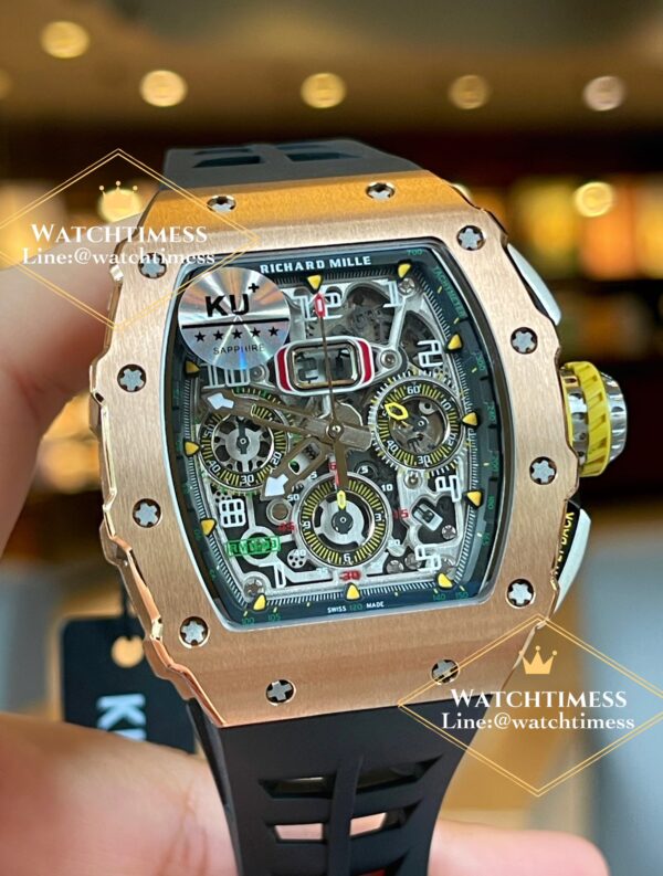 ️Richard Mille RM11-03 Rosegold Black Rubber KU Factory - Image 10