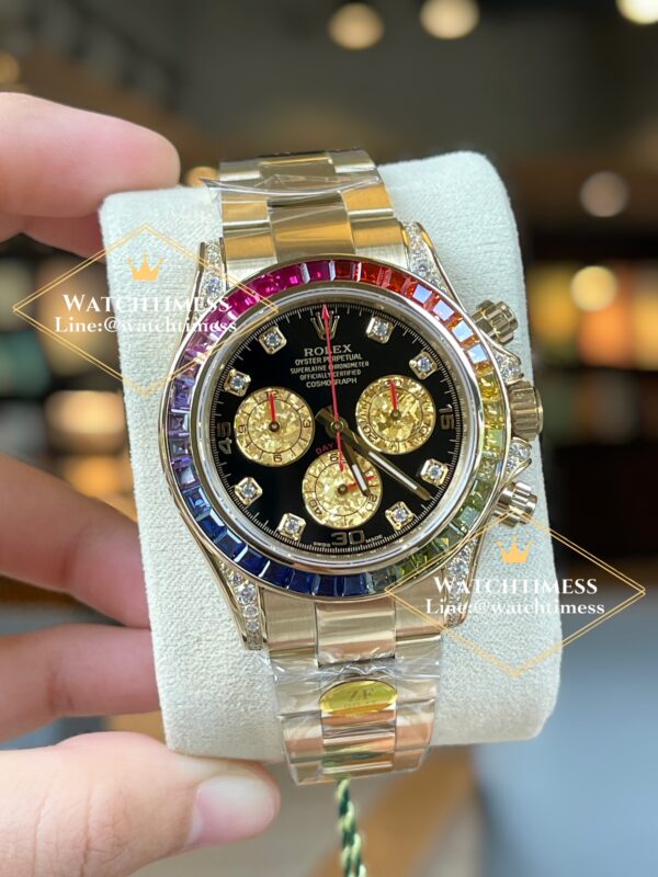 Rolex Daytona Rainbow 40mm. Ref.116598RBOW Yellow Gold SH4130 ZF Factory - Image 5