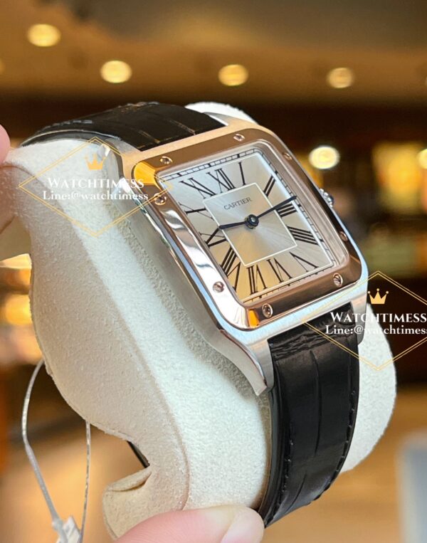 Cartier Santos Dumont Twotone Rosegold 46.6 x 33.9mm. Silver Dial CRW2SA0012 1:1 F1 Factory - Image 5