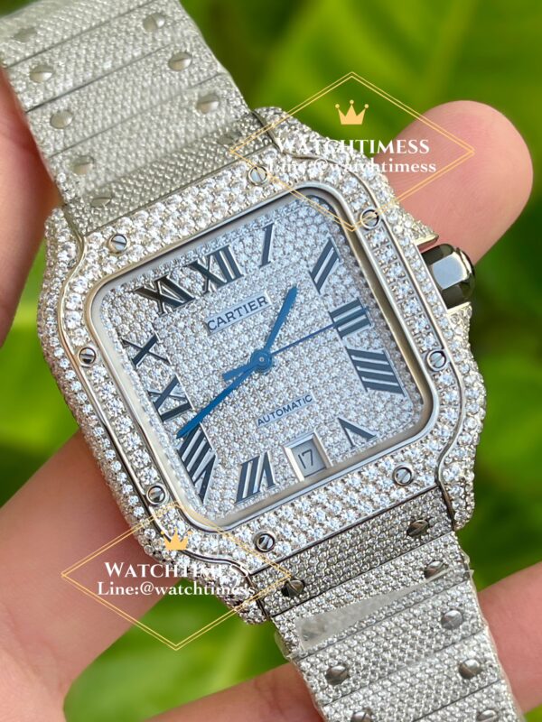 Cartier Santos100 Full Diamond 40mm. Ref.WSSA0018 TW Factory - Image 5