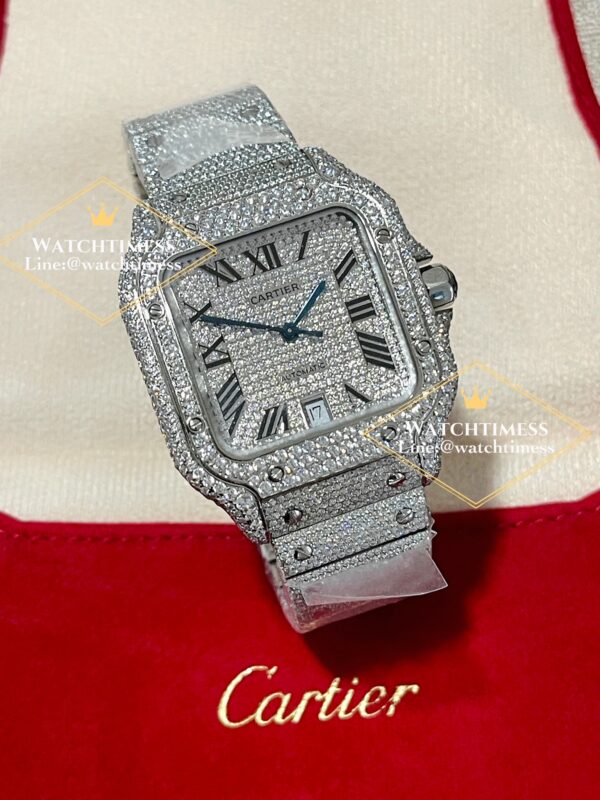 Cartier Santos100 Full Diamond 40mm. Ref.WSSA0018 TW Factory - Image 4