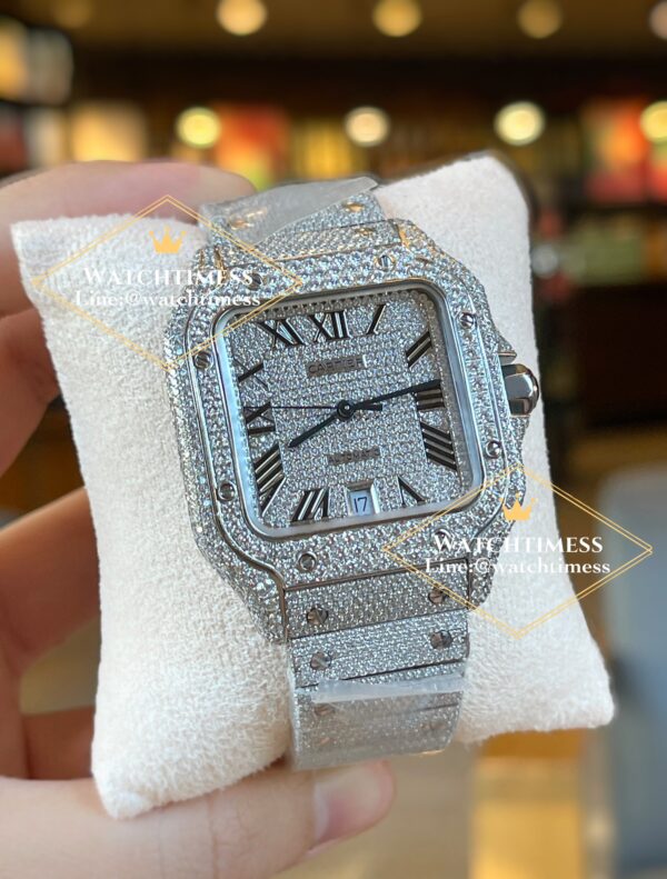 Cartier Santos100 Full Diamond 40mm. Ref.WSSA0018 TW Factory - Image 3