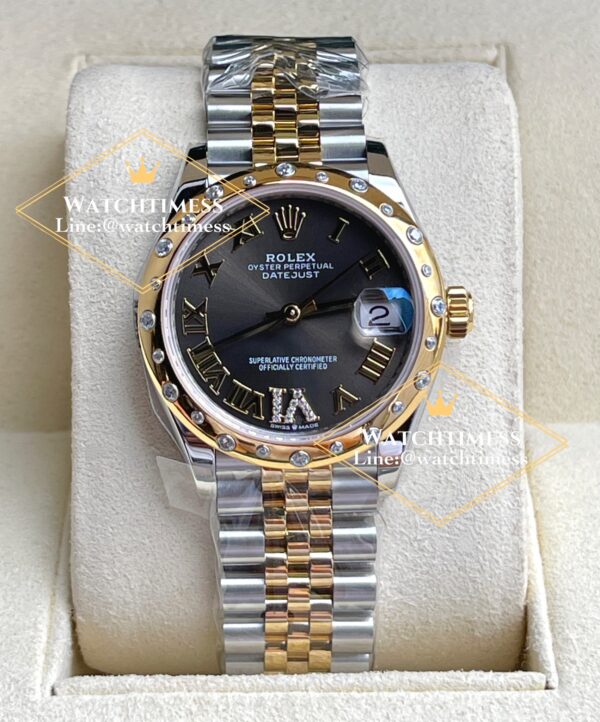 ️Rolex Datejust Grey Roman 31mm. 2K Yellow Gold Jubilee Ref.278343 EW Factory