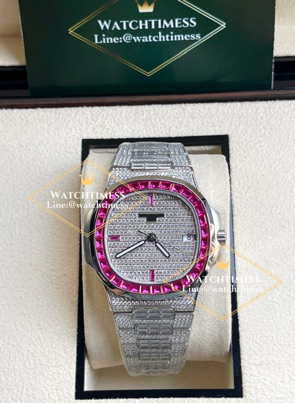 Patek Philippe 5711 Full Diamond Pink Custom TW Factory - Image 7