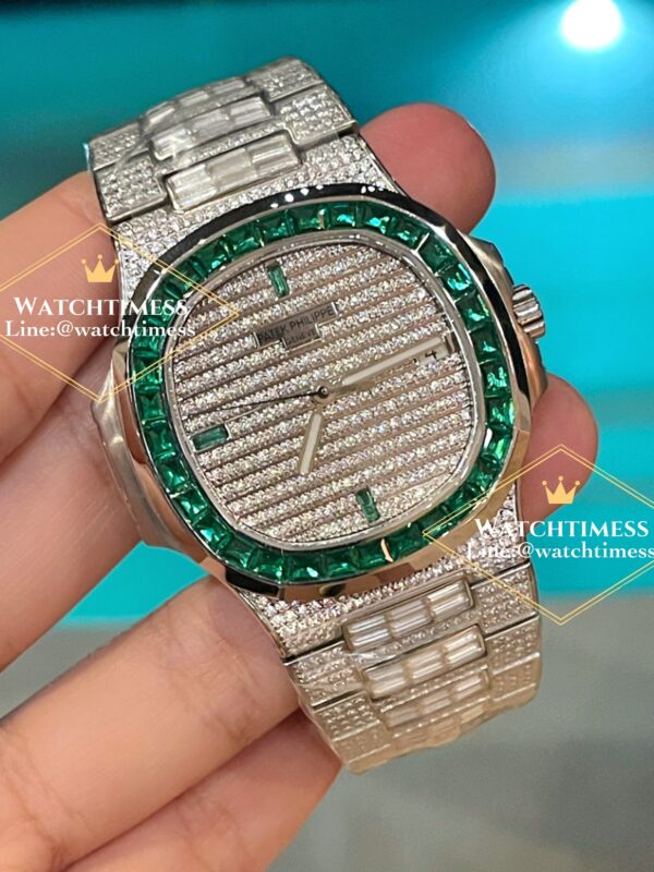 Patek Philippe 5711 Full Diamond Green Custom TW Factory - Image 4
