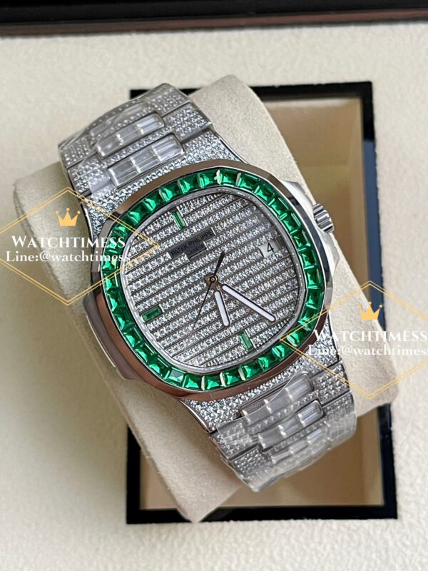 Patek Philippe 5711 Full Diamond Green Custom TW Factory - Image 8