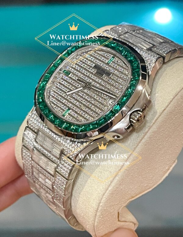 Patek Philippe 5711 Full Diamond Green Custom TW Factory - Image 6