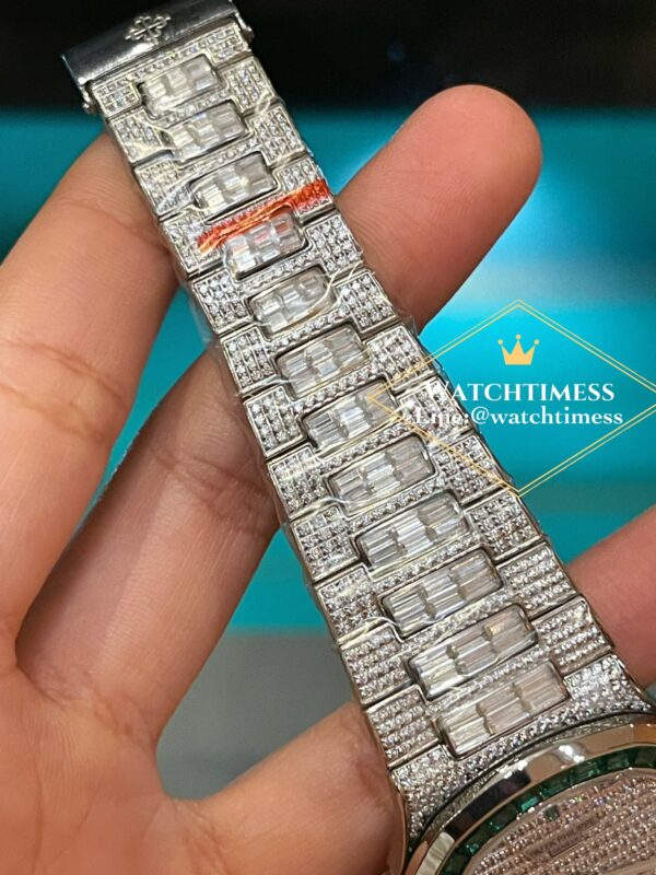 Patek Philippe 5711 Full Diamond Green Custom TW Factory - Image 10