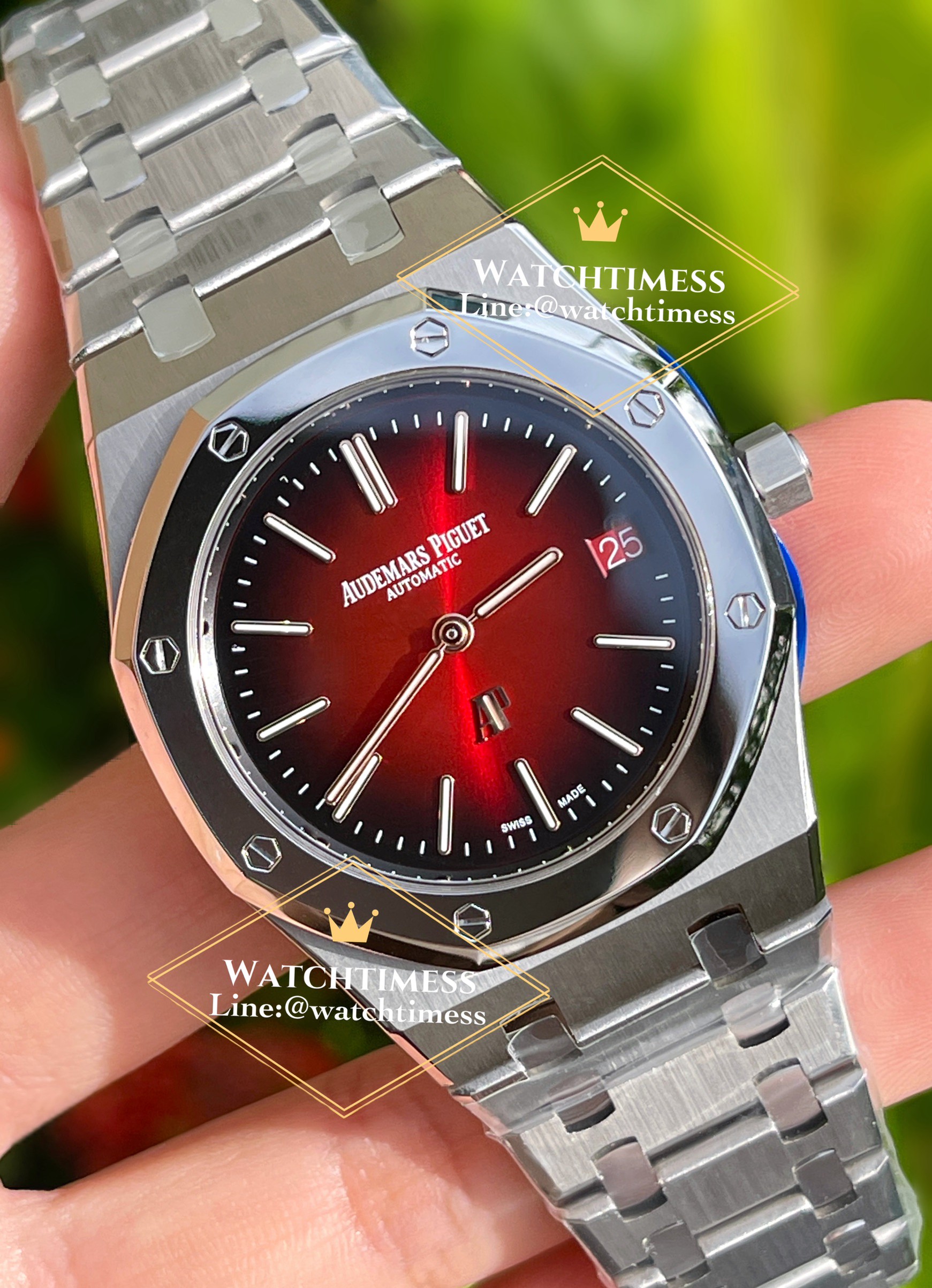 Audemars Piguet Royal Oak “Ap16202XT” Burgundy Jumbo Extra-Thin ZF Factory