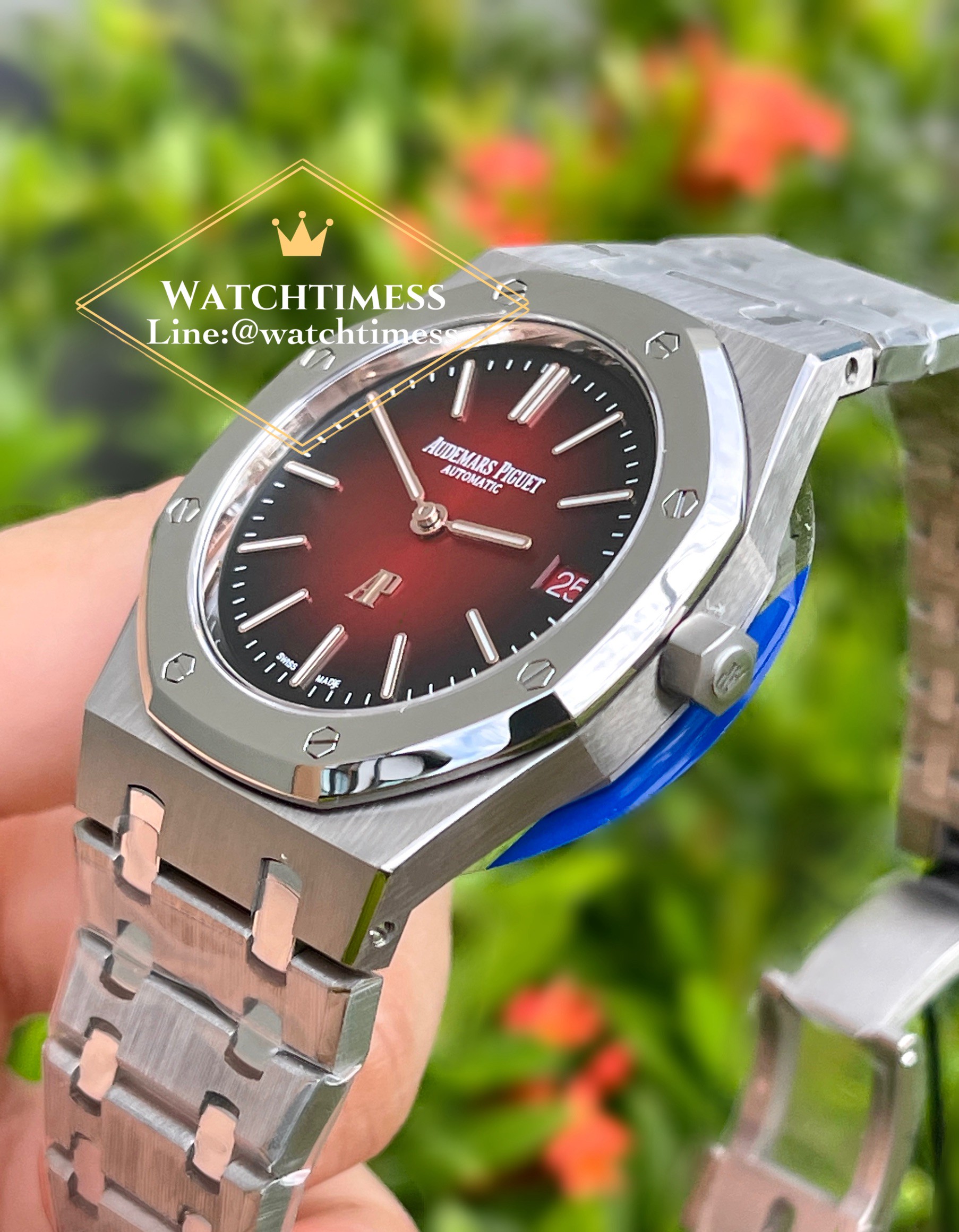 Audemars Piguet Royal Oak “Ap16202XT” Burgundy Jumbo Extra-Thin ZF Factory - Image 6