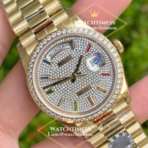 Rolex Day-date 36mm. Rainbow Dial Full Yellowgold Ref.128238 TWS Factory