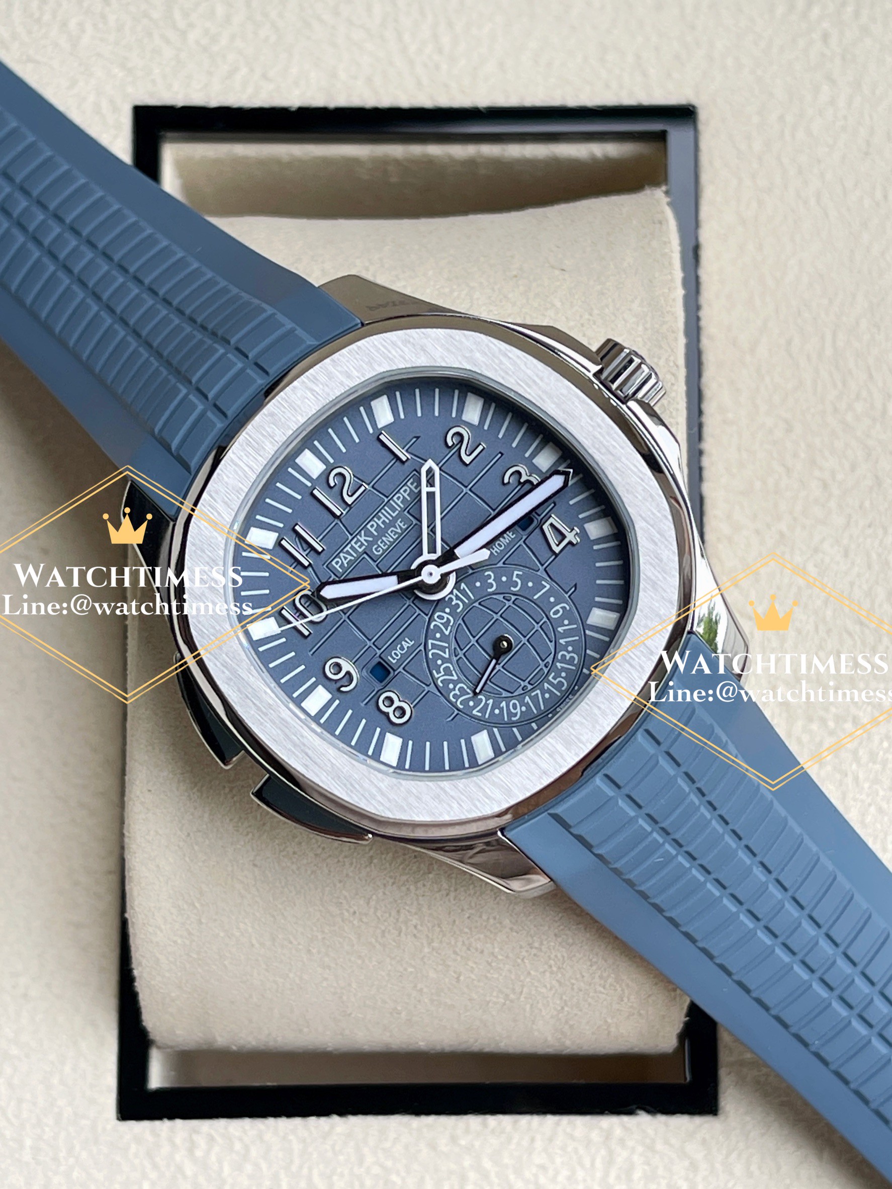 Patek Philippe Aquanaut 5164G-001 Travel Time Blue-Gray ZF Factory - Image 9