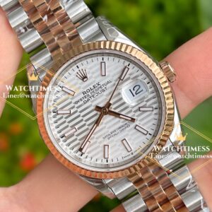 Rolex Datejust 36mm. Silver Fluted Motif Dial Twotone Rosegold Ref.126231 VSF Factory