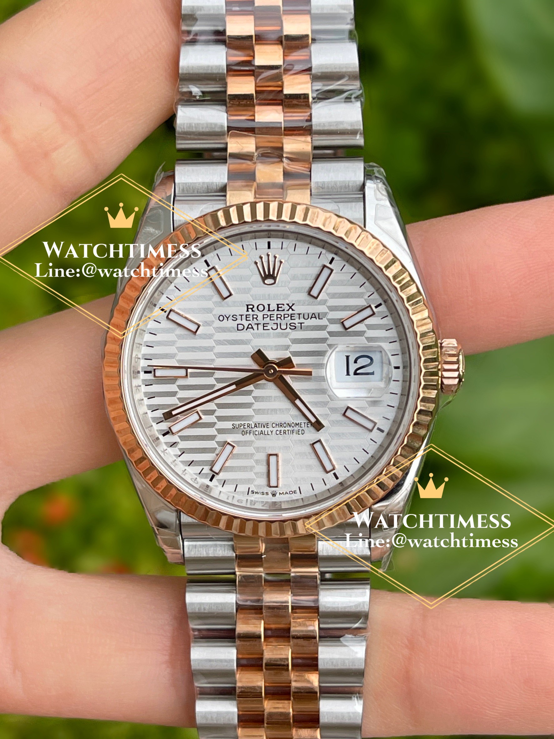 Rolex Datejust 36mm. Silver Fluted Motif Dial Twotone Rosegold Ref.126231 VSF Factory - Image 3