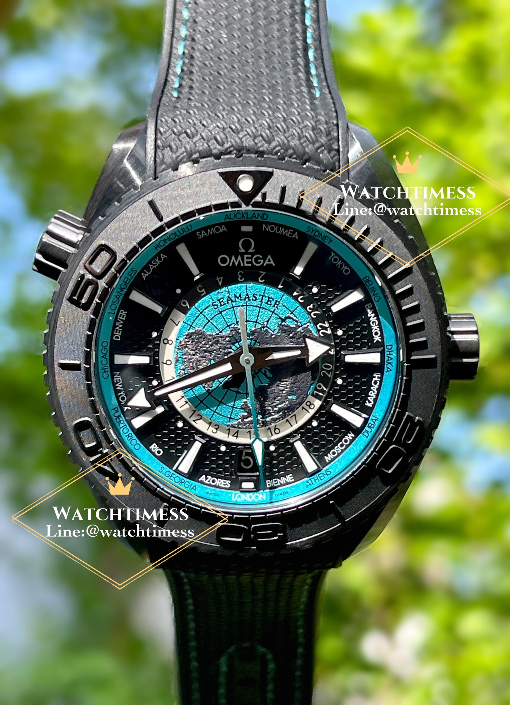 Omega Seamaster Planet Ocean Worldtimer Deep Black 2025 Vsf Factory - Image 4