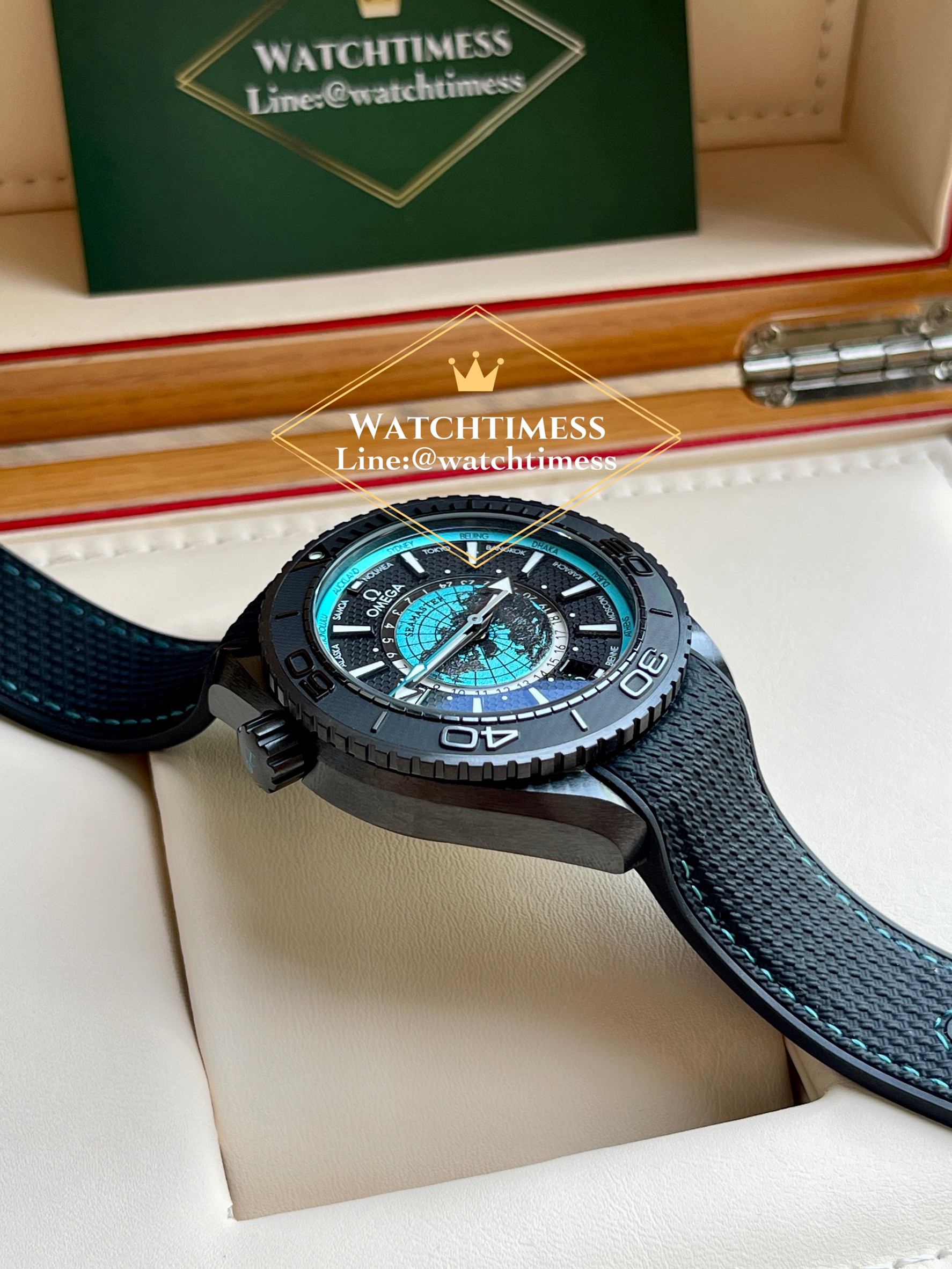Omega Seamaster Planet Ocean Worldtimer Deep Black 2025 Vsf Factory - Image 5