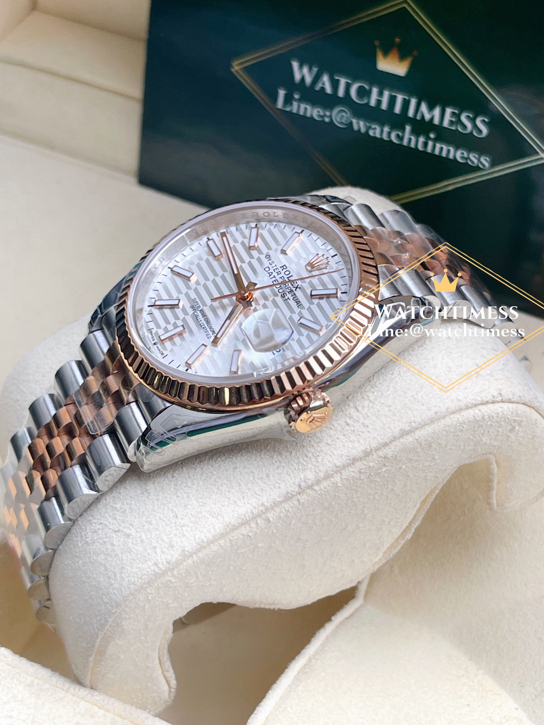Rolex Datejust 36mm. Silver Fluted Motif Dial Twotone Rosegold Ref.126231 VSF Factory - Image 6