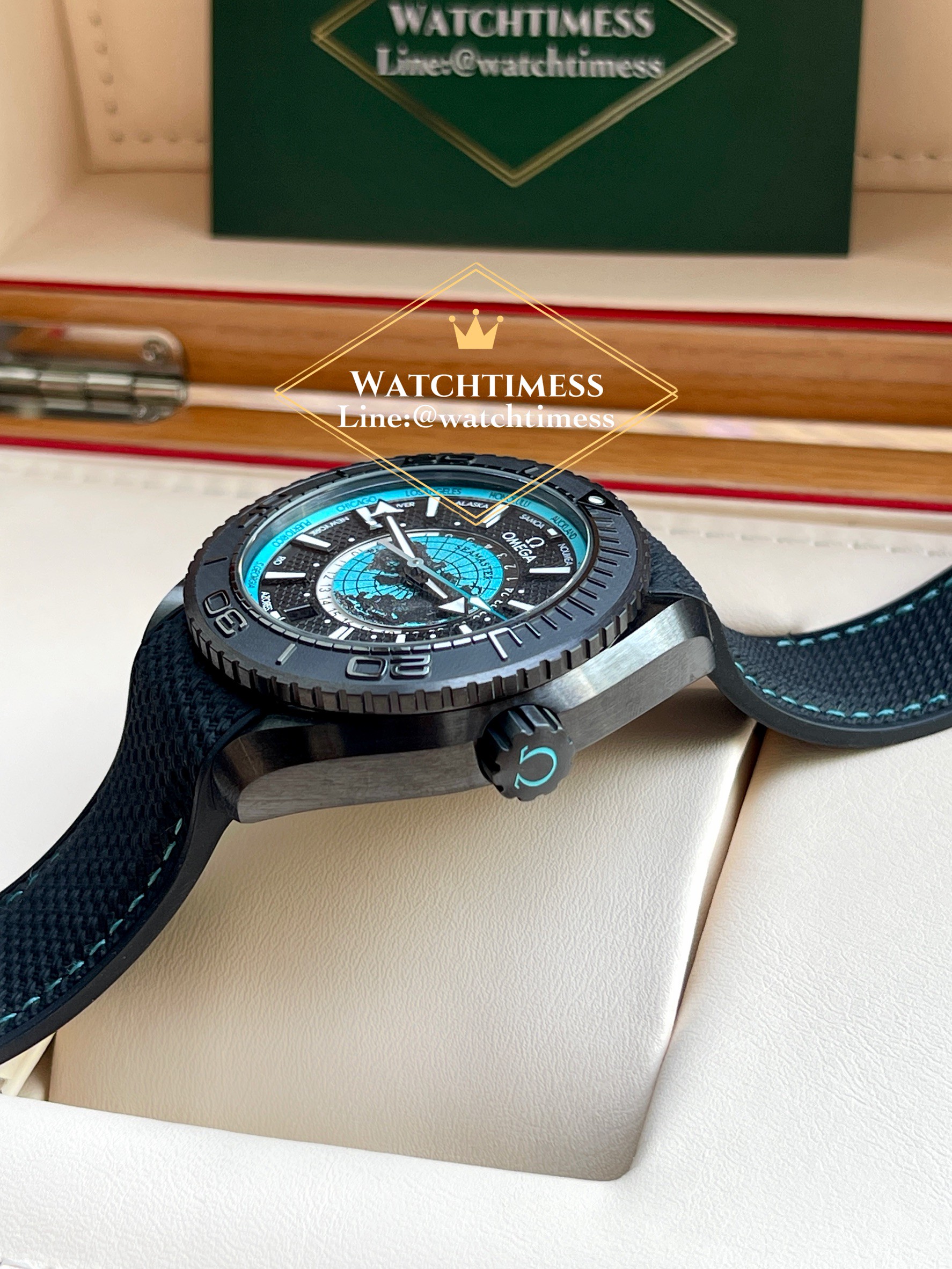 Omega Seamaster Planet Ocean Worldtimer Deep Black 2025 Vsf Factory - Image 6