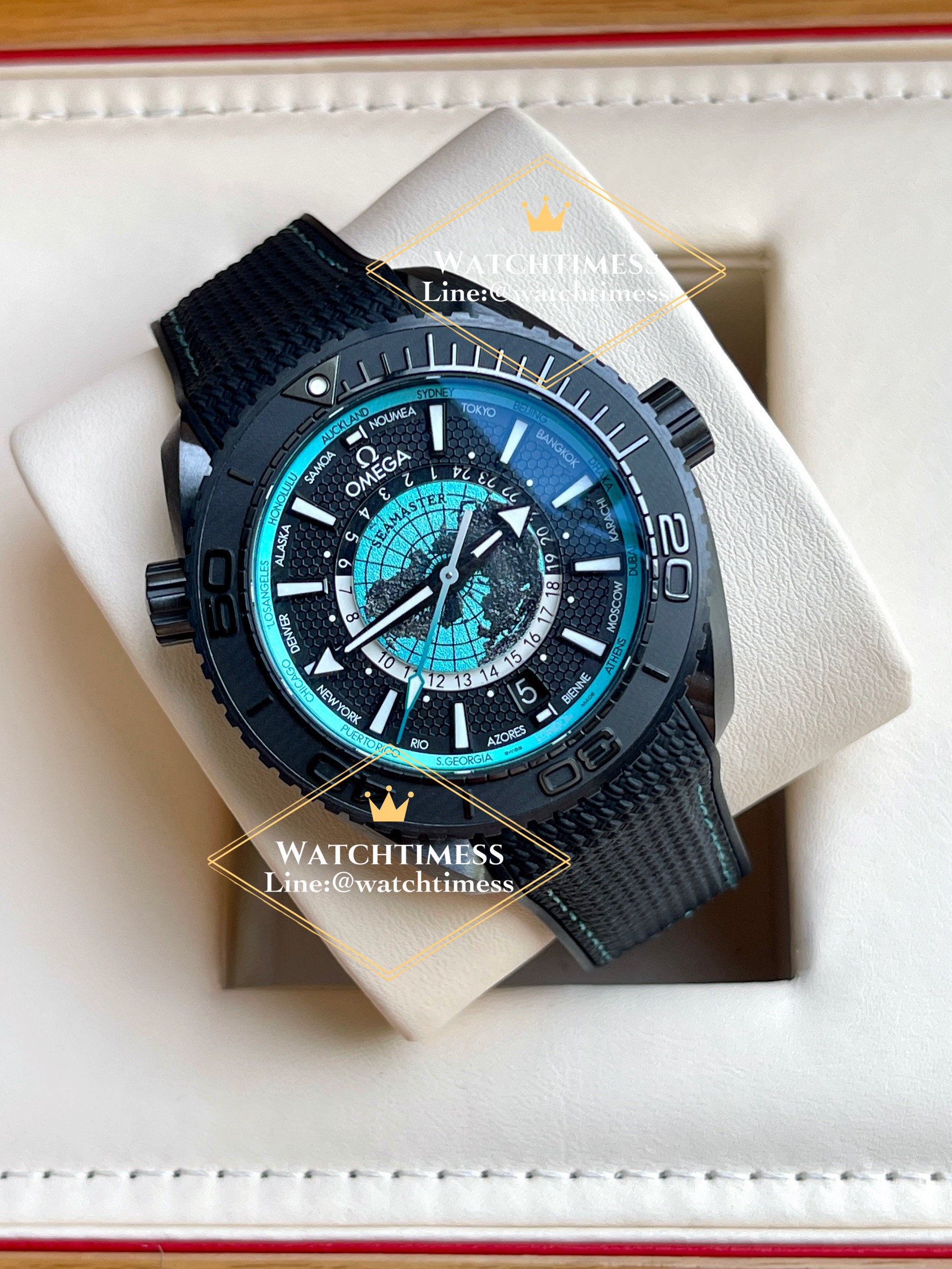 Omega Seamaster Planet Ocean Worldtimer Deep Black 2025 Vsf Factory - Image 7